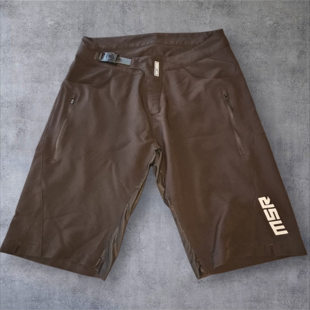 MSR Racing MTB Black Rush Shorts 32 Ratchet Waist Mountain Bike Ripstop EUC